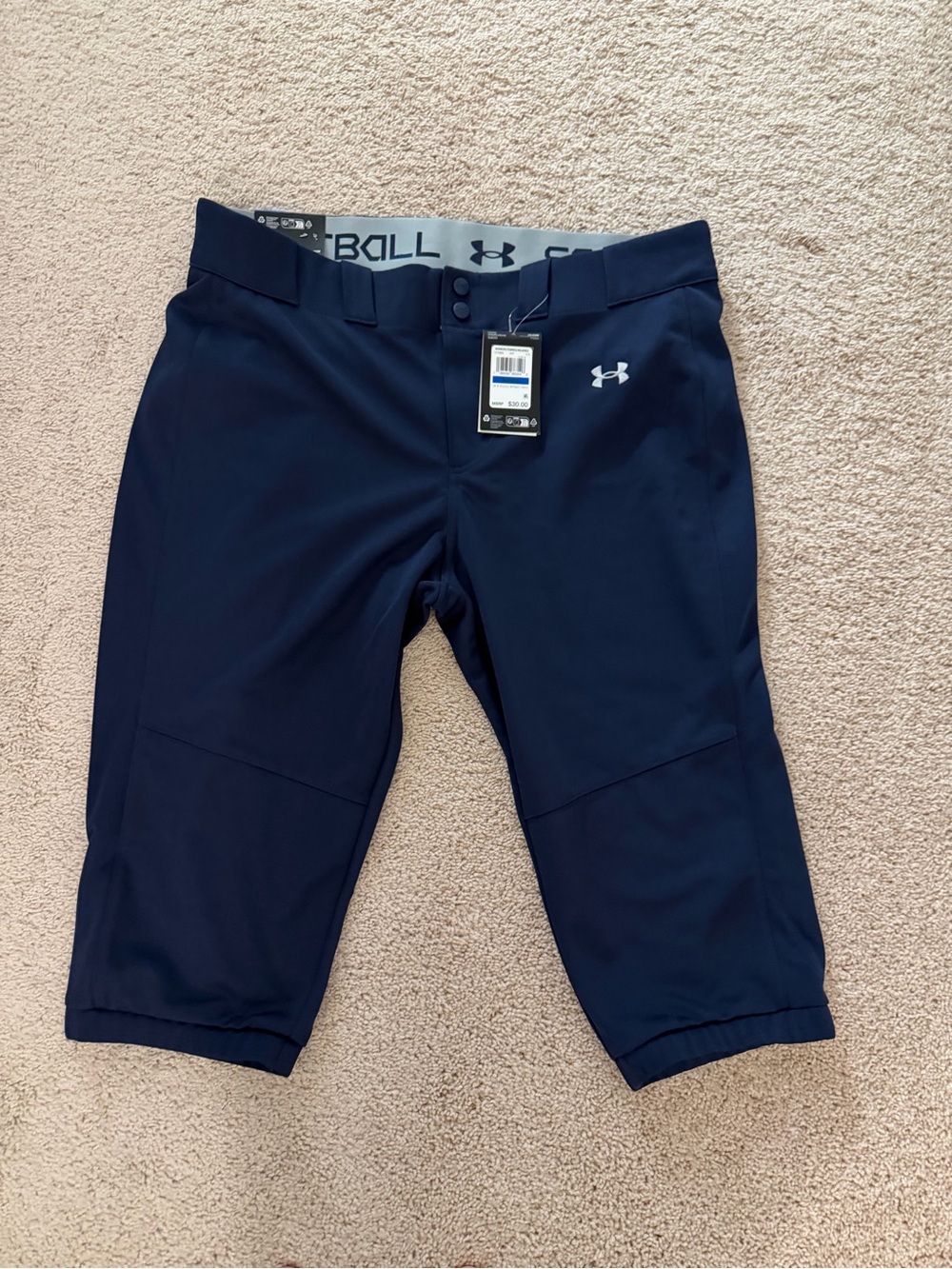 Under Armour Navy Softball Pants NWT